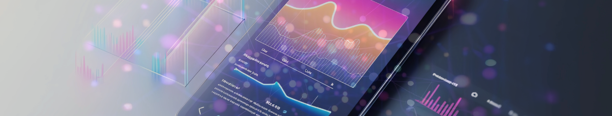 A graphic and bright image with a mobile device displaying a user friendly app or website on its screen